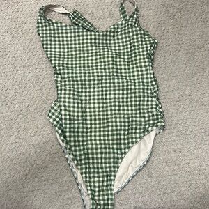 Peony brand green gingham One-Piece Swimsuit